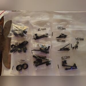 42 Piece Black Ear Gauging Set